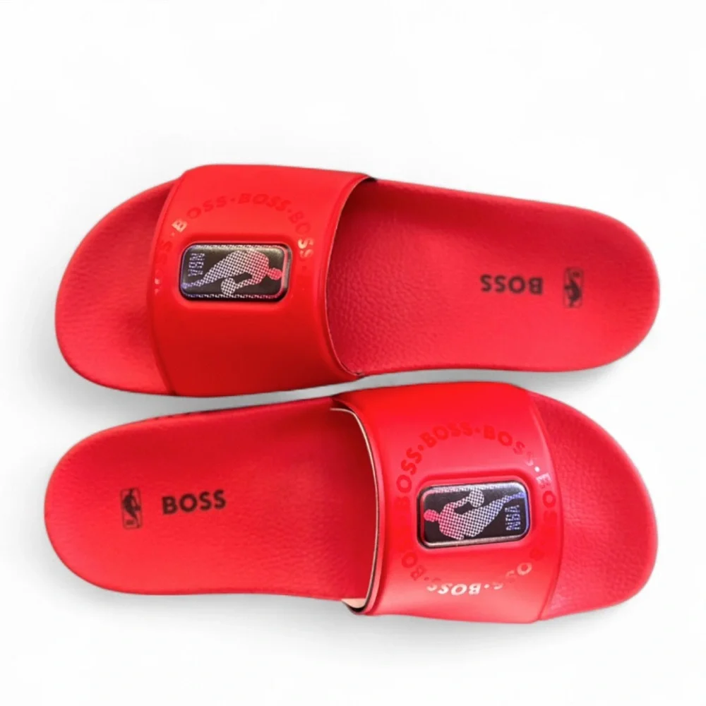BOSS X NBA Red Bay It Slide Sandals Size US Men’s 9/ EU 42